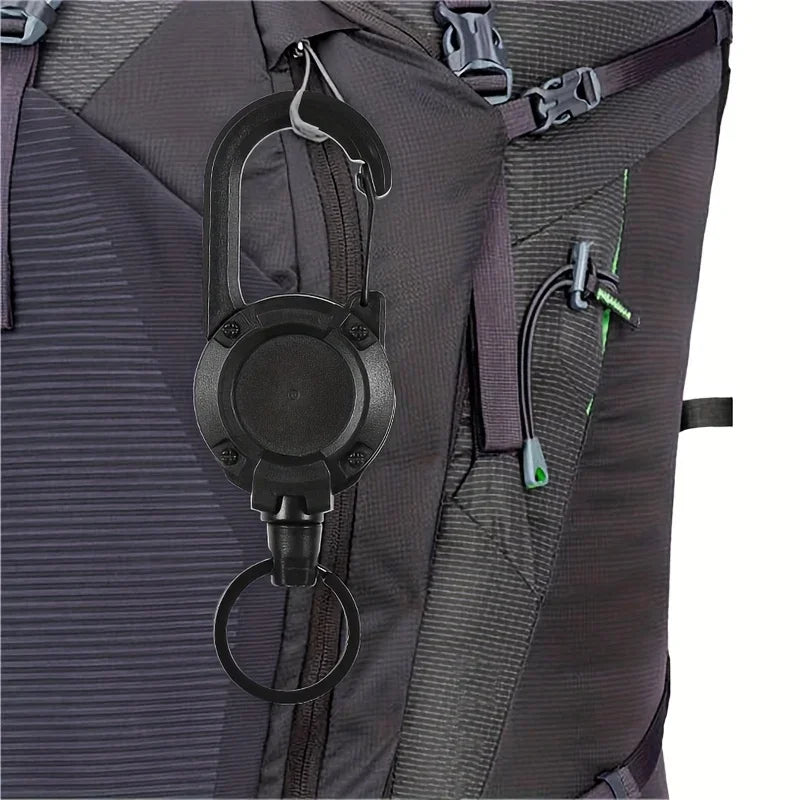 1/2/4pcs Extendable Retractable Holders Keychain Badge Reels Heavy Duty Clip With Carabiner Key Chain For Men Outdoor Bags